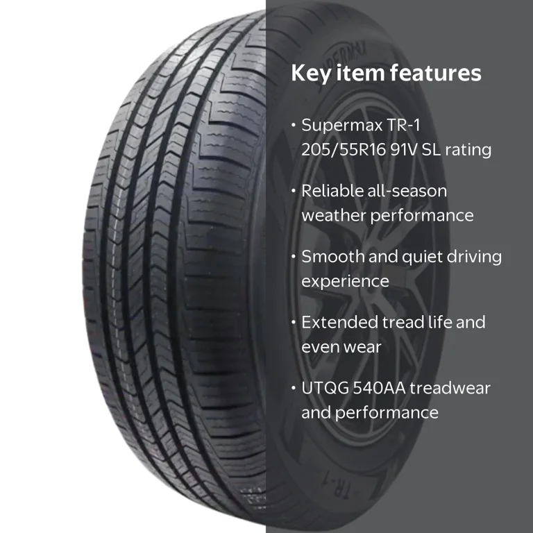 Supermax TR-1 205/55R16 91V Standard Load All-Season One Tire