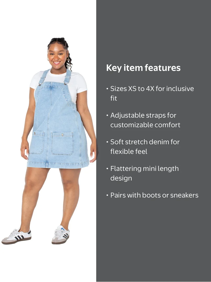 celebrity pink women's pinafore button down dress Celebrity Pink Women's and Women's Plus Pinafore Dress, Sizes XS-4X