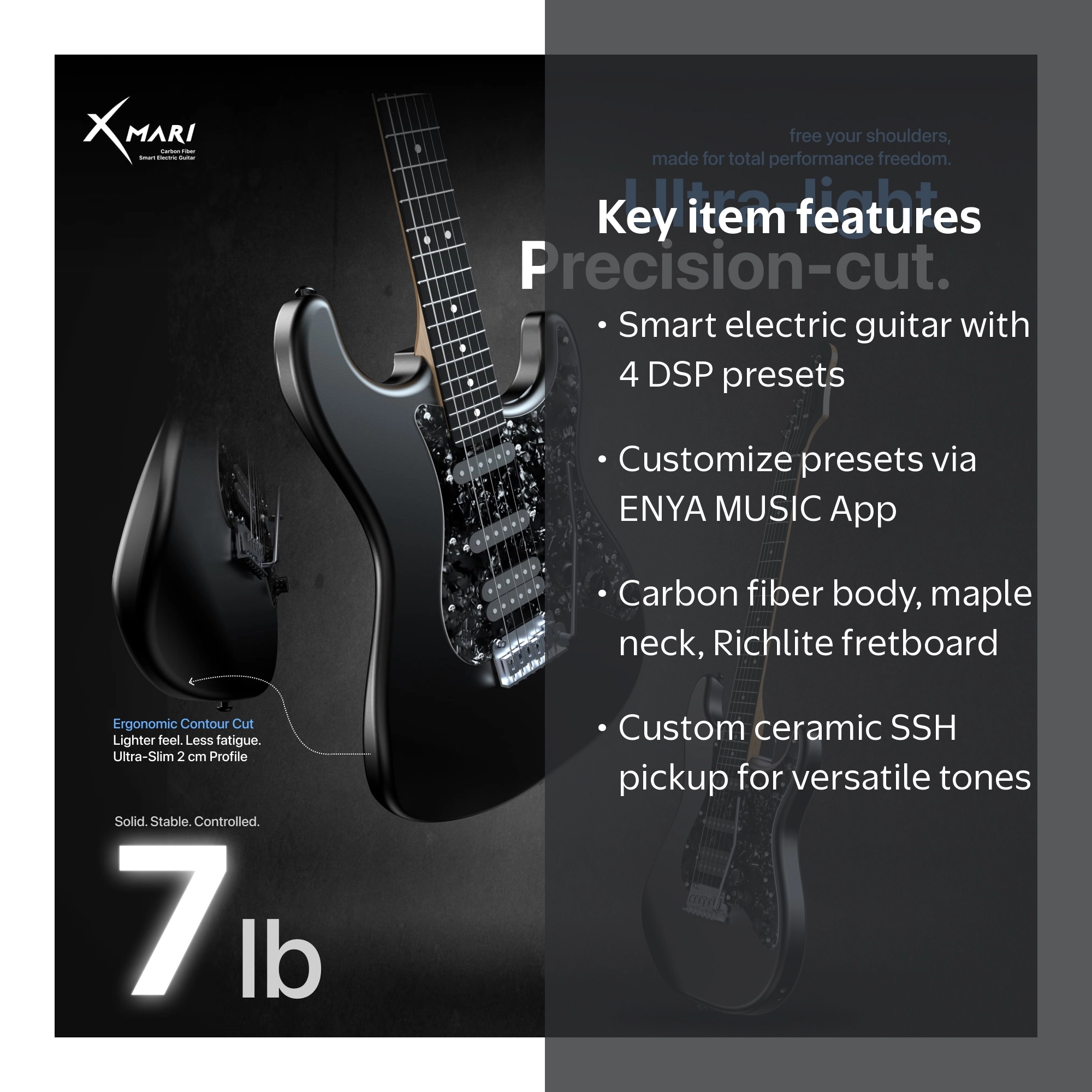 Enya Music, Smart Electric Guitar, XMARI, Built-in DSP Effects