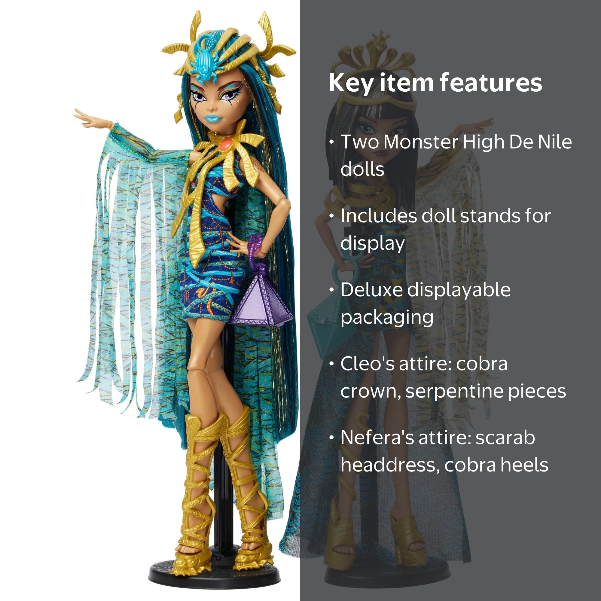 Monster High Mummy Majesties Cleo and Nefera De Nile Collectible