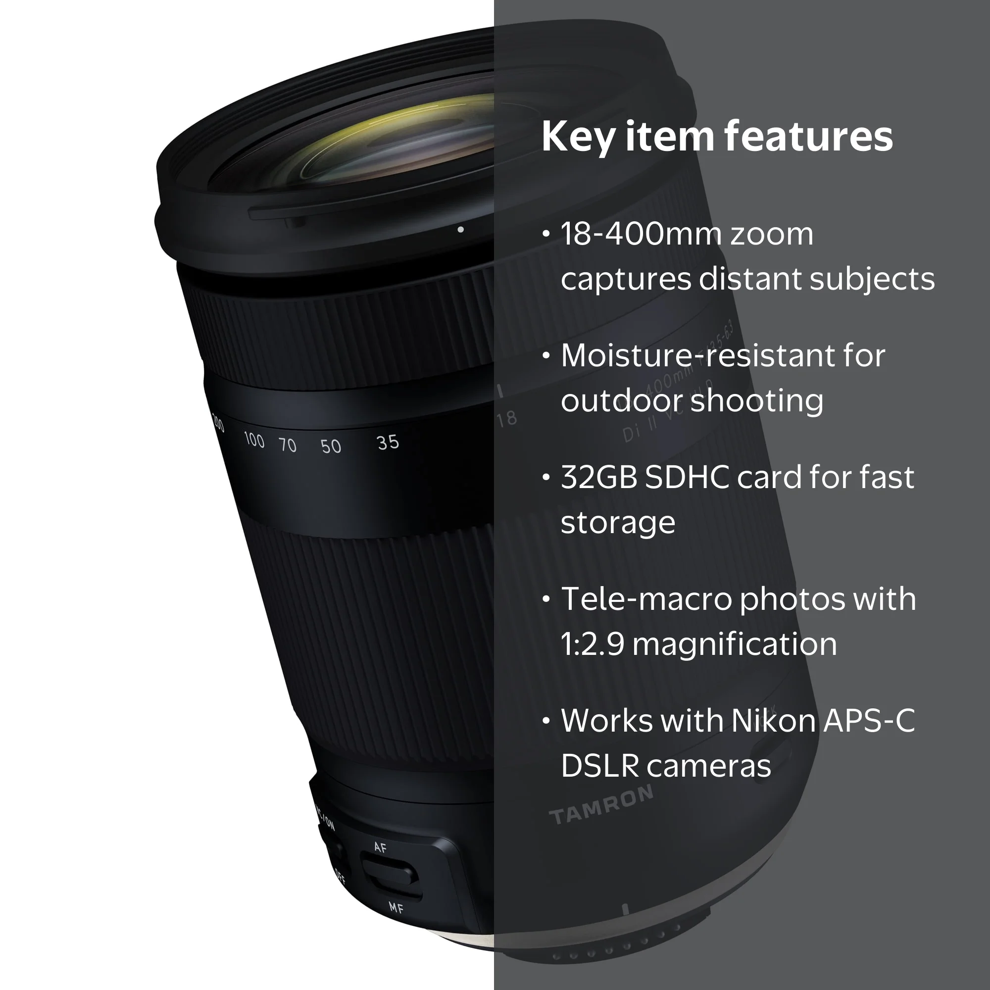 超美品！TAMRON 18-400mm Di Ⅱ VC HLD Nikon用 Tamron 18-400mm f/3.5-6.3 Di II VC HLD Zoom Lens for Nikon, Ultra