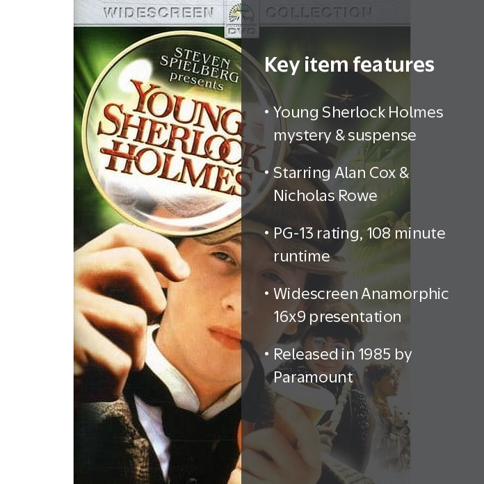 Paramount, Young Sherlock Holmes DVD, Mystery & Suspense, PG-13