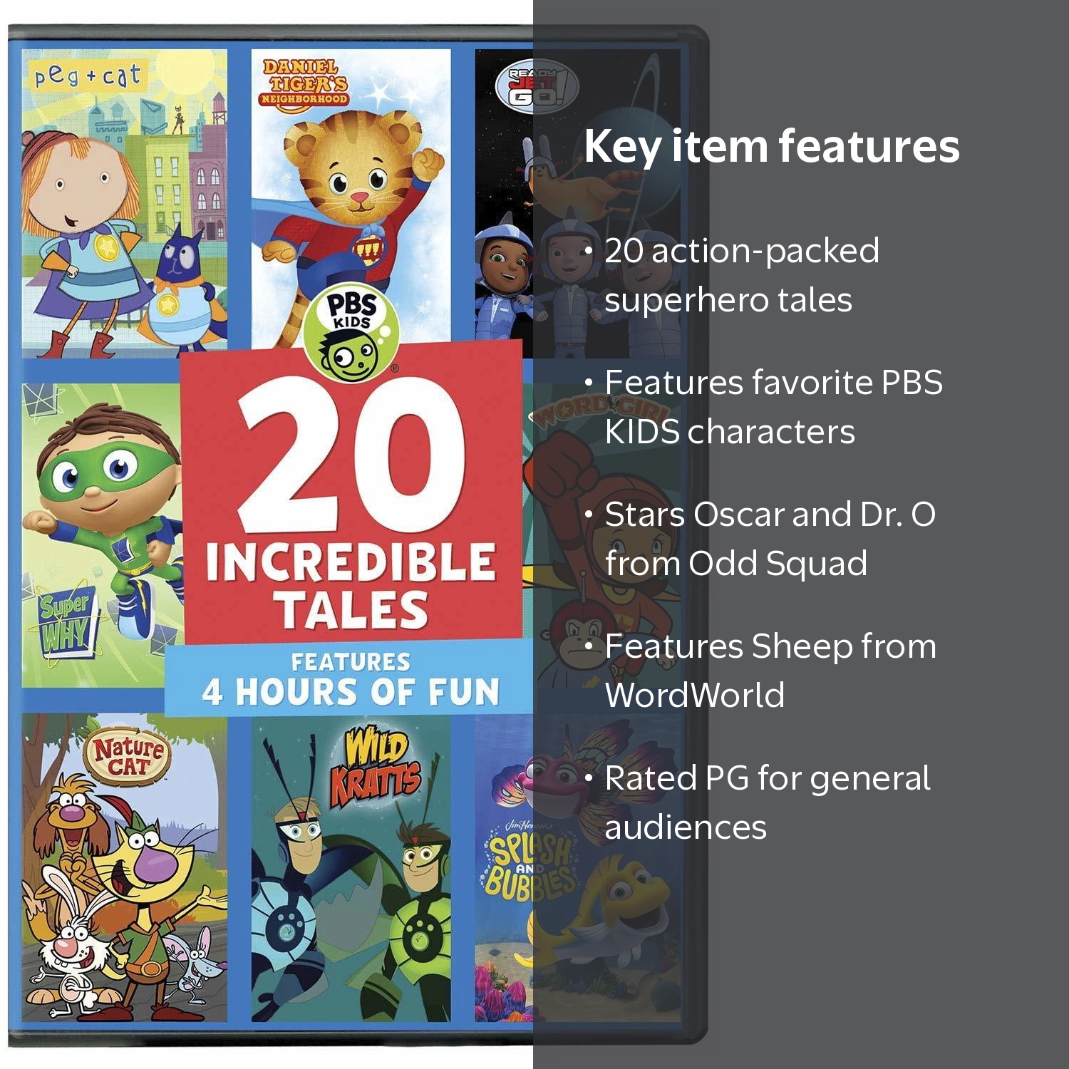 PBS, 20 Incredible Tales, Kids Movie with Superhero Adventures, PG