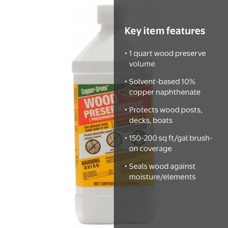 Copper Green Flat Outdoor Oil-Based Wood Preservative 1 Quart by
