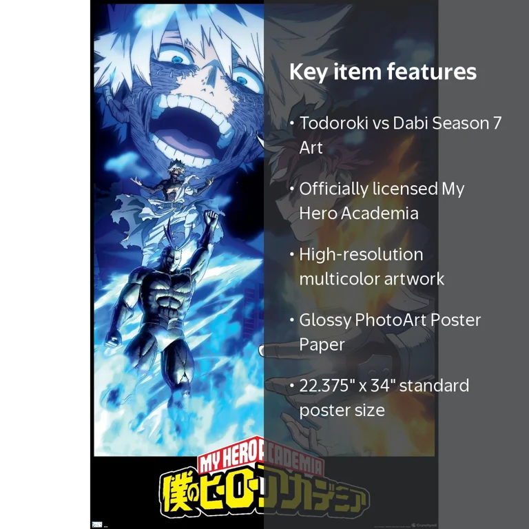 My Hero Academia: Season 7 - Todoroki vs Dabi Key Art Wall Poster