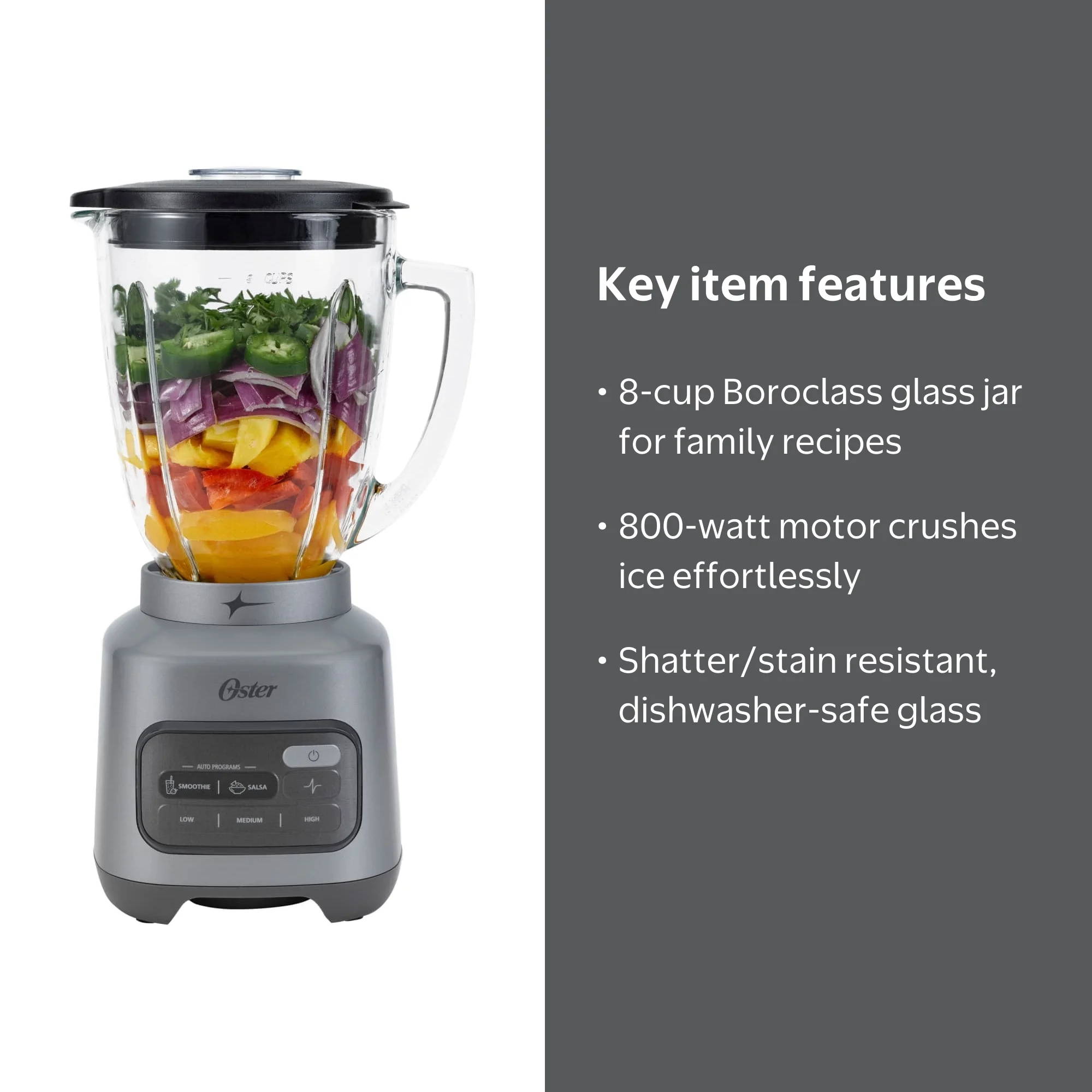 Free Shipping! Oster One-Touch Glass Blender, 8-Cup Boroclass Jar