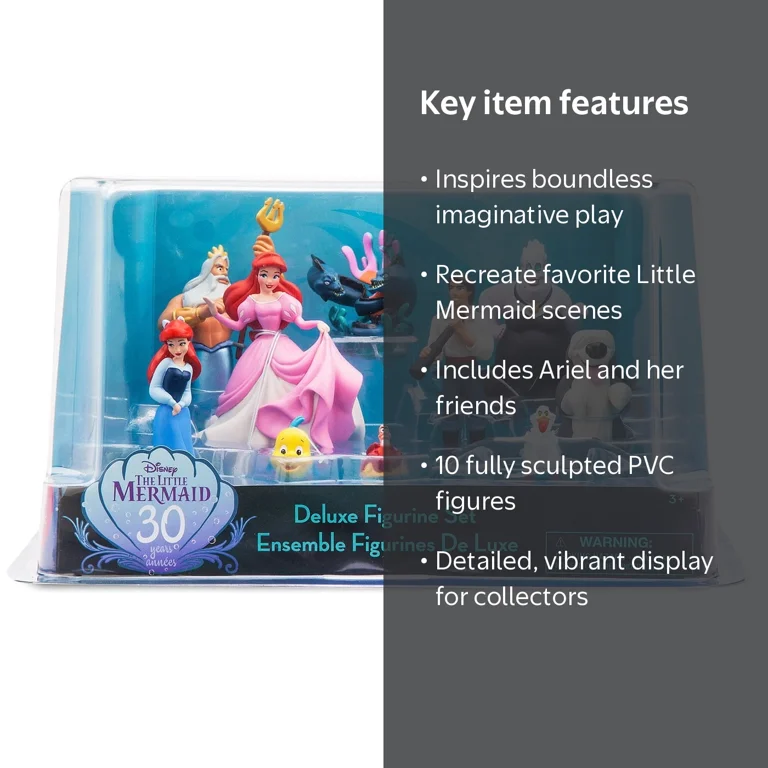 Disney 30th Anniversary The Little Mermaid Deluxe Figure Set, 3+