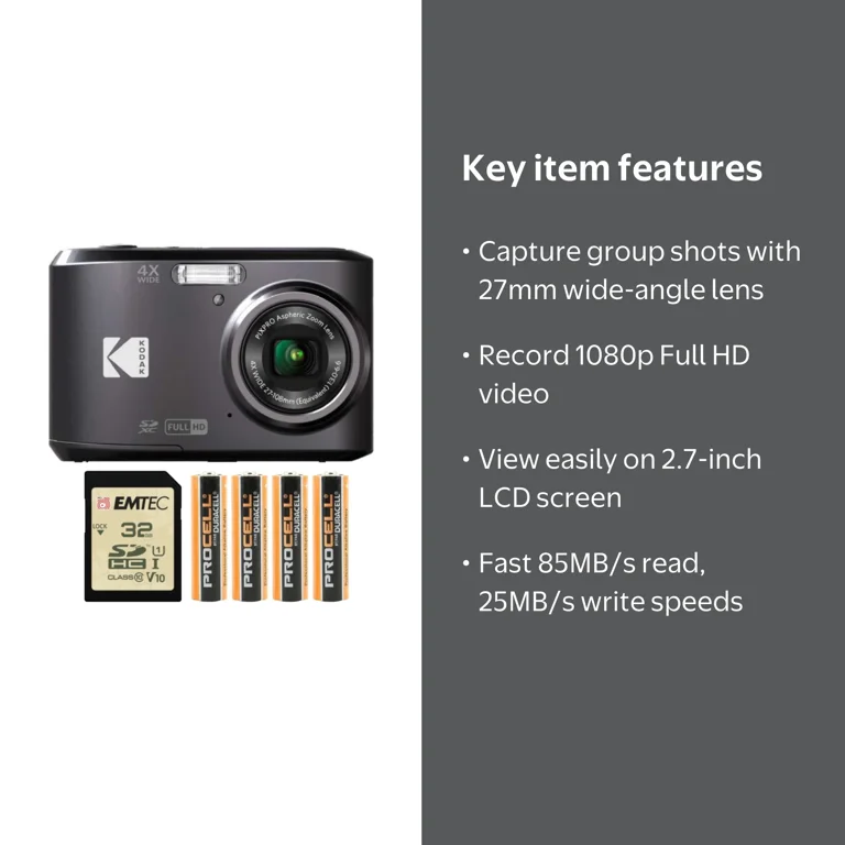 Free Shipping! Kodak Digital Camera FZ45 with 27mm Wide-Angle Lens