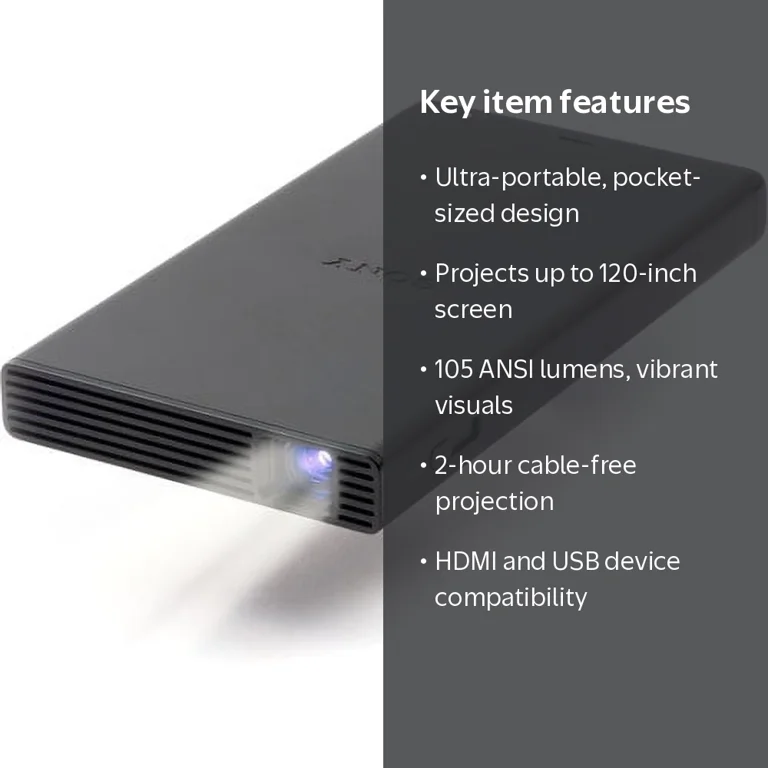 Sony Portable HD Mobile Projector w/Bluetooth WiFI & HDMI