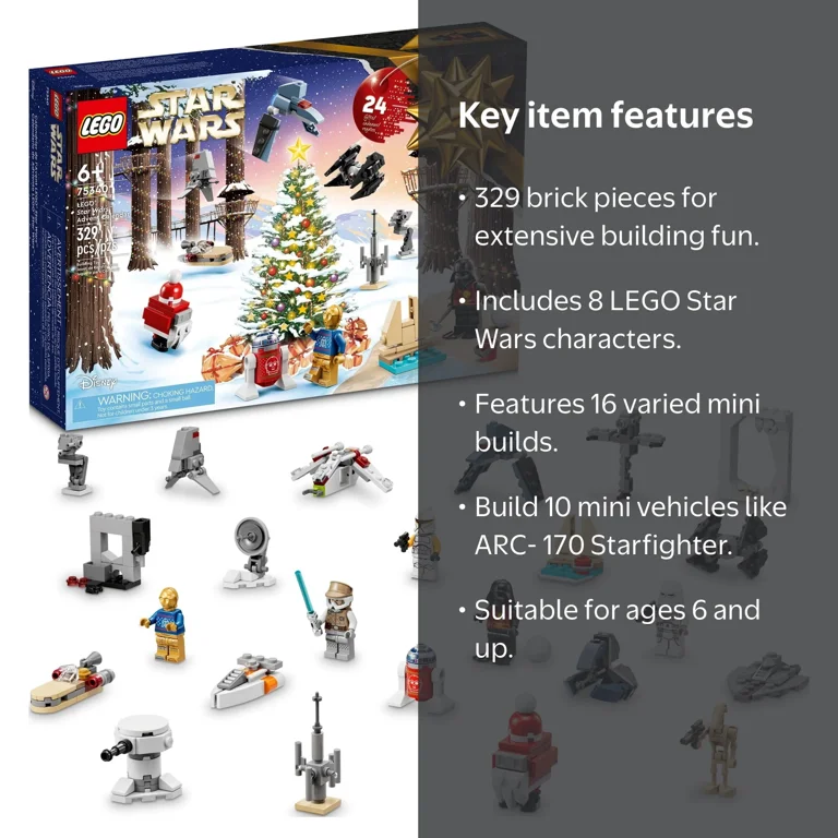 LEGO, Star Wars Advent Calendar, 75340, 329 Pieces - Walmart.com