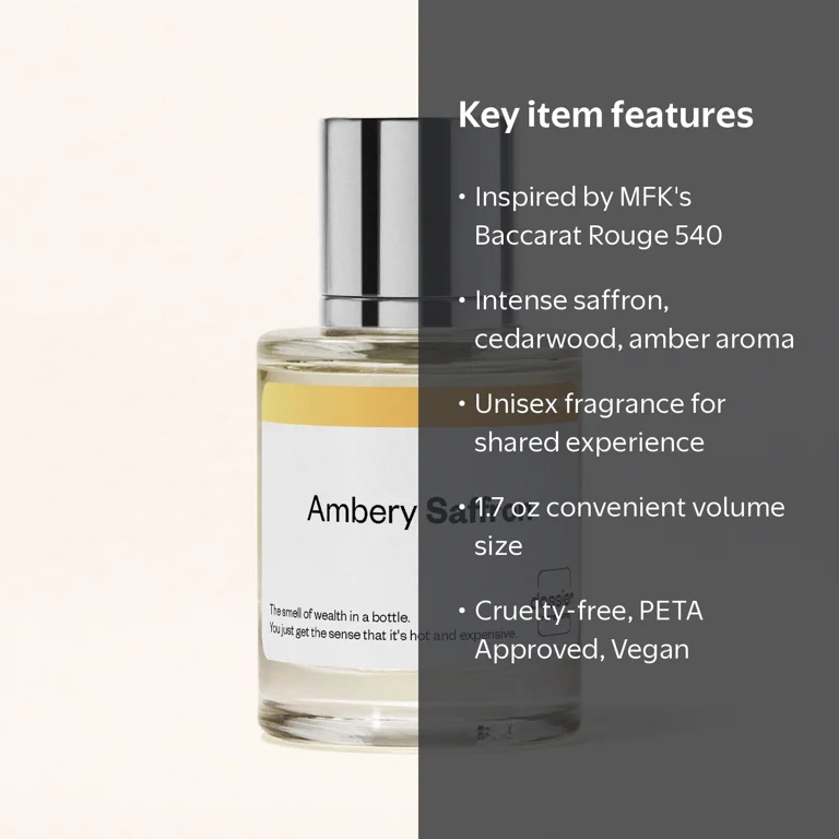 Dossier Ambery Saffron Eau De Parfum, Inspired by MFK's Baccarat