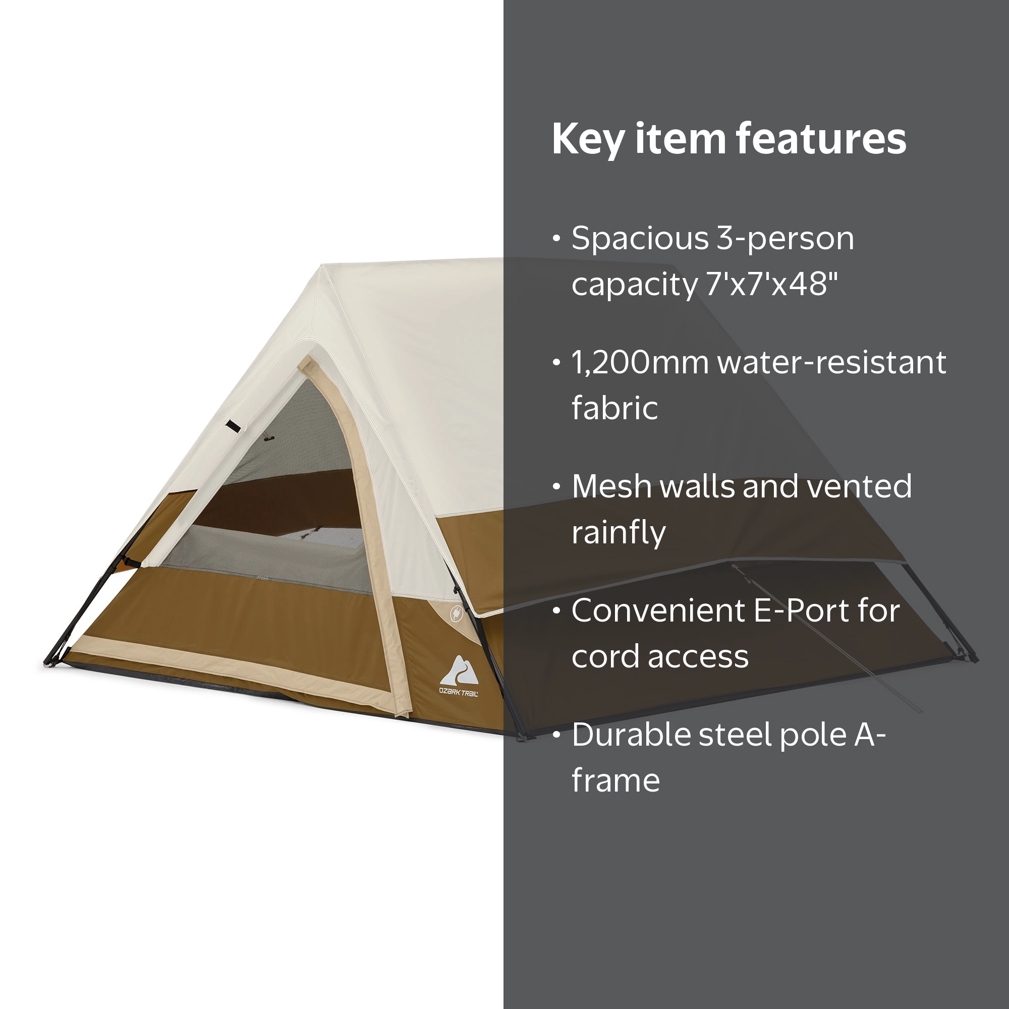3-Person A-Frame Tent 7' x 7' Lightweight Shelter for Camping