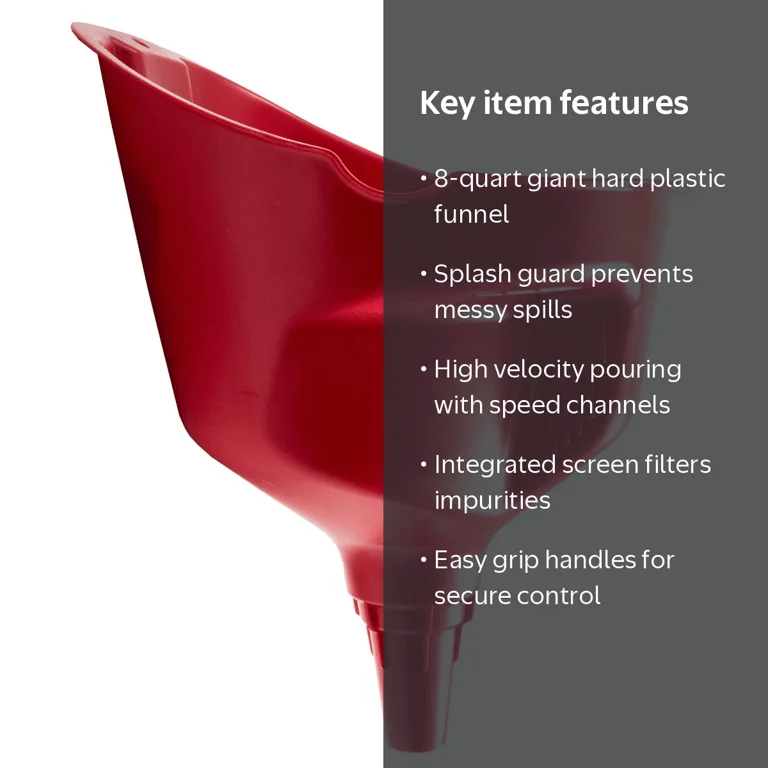 Hopkins Manufacturing HAND-E GRIP Funnel with Snap-in Screen for