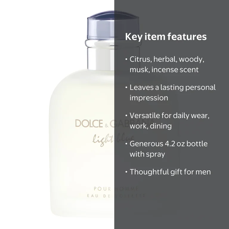 Dolce & Gabbana Men's Light Blue Eau De Toilette, Vibrant Citrus