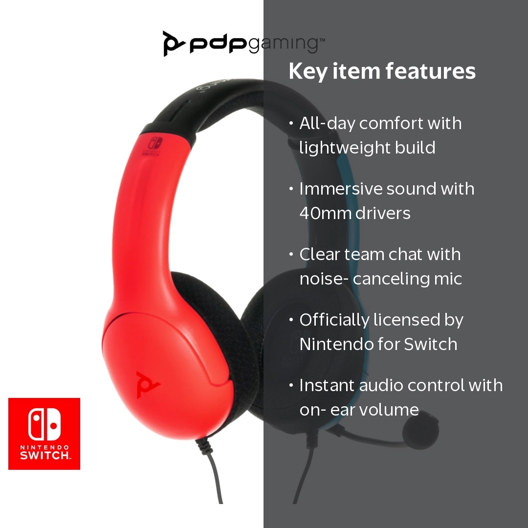 PDP AIRLITE Wired Headset Neon Pop for Nintendo Switch OLED