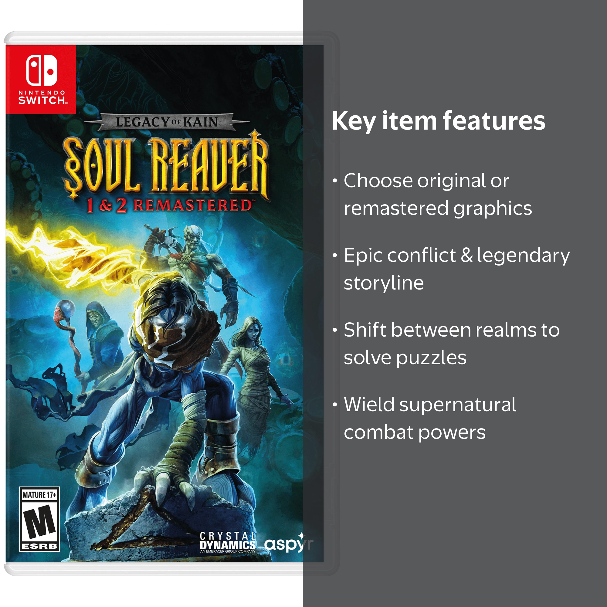 Aspyr, Legacy of Kain Soul Reaver 1&2 Remastered, Nintendo Switch