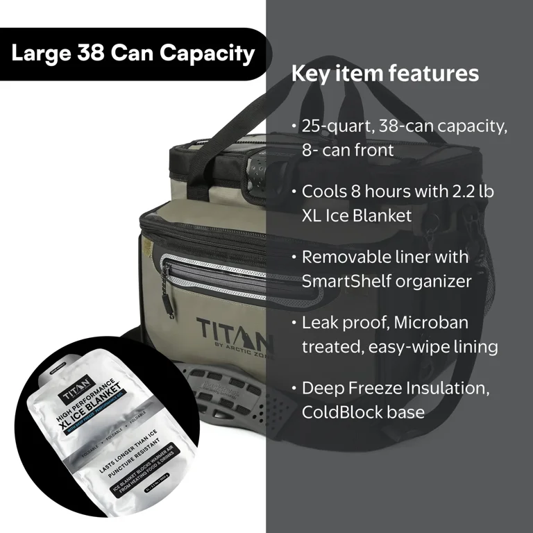 Titan by Arctic Zone 38-Can 25-Quart Iceless Zipperless Soft