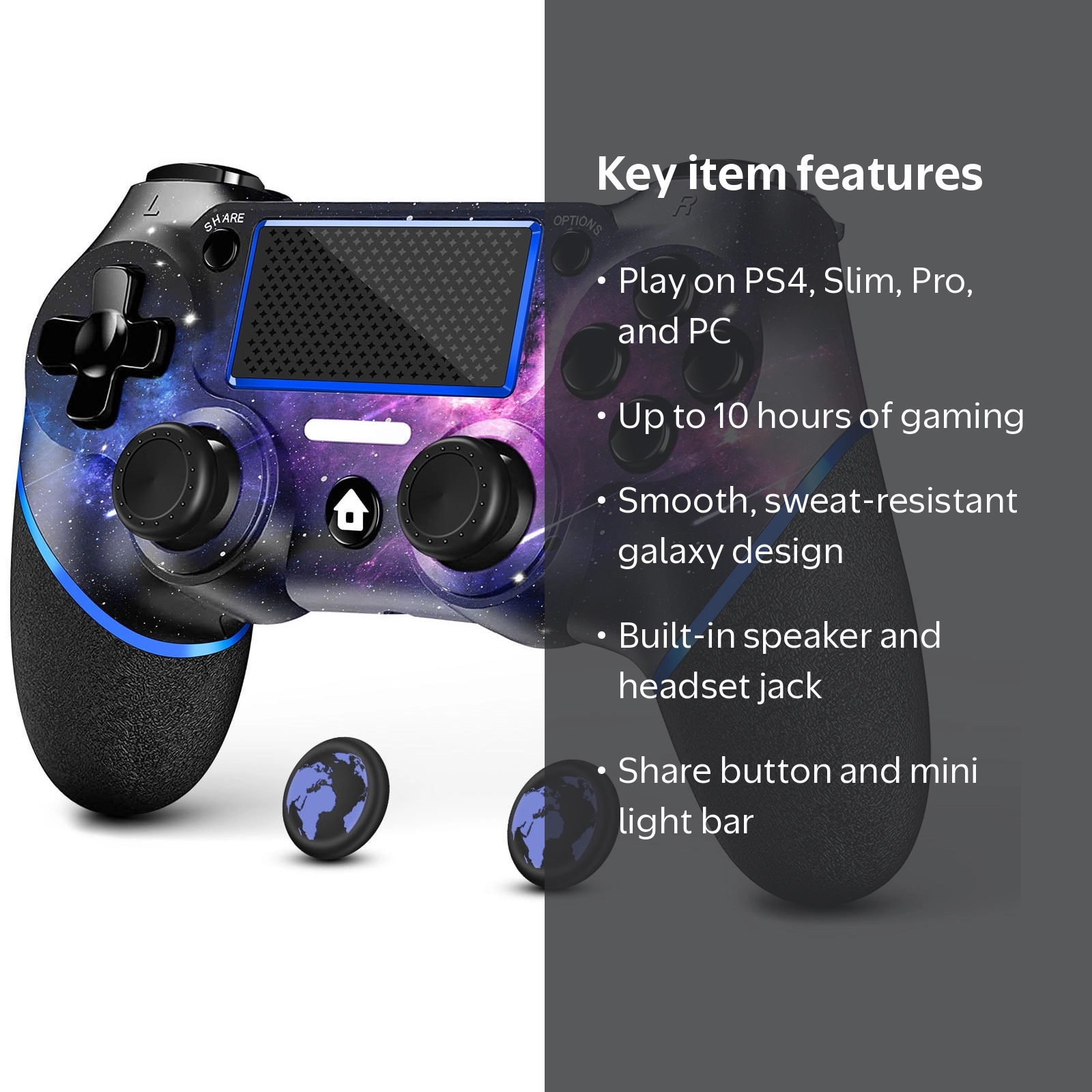 AceGamer Galaxy Custom Wireless Controller for Playstation PS4