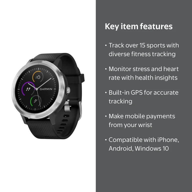 Garmin Vívoactive 3 Android Compatible GPS Smartwatch, Fitness