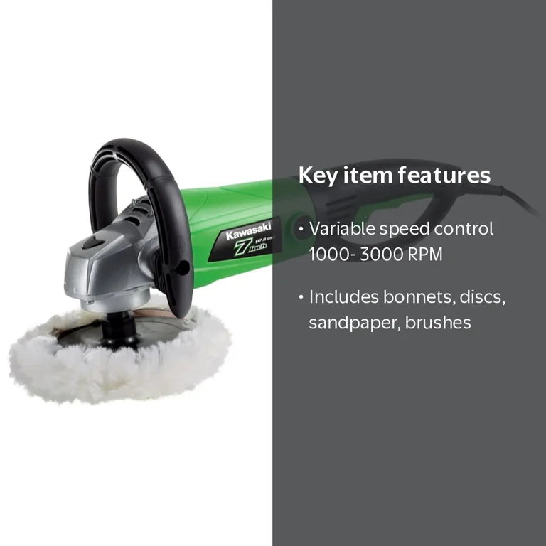 Kawasaki 7 Inch Variable Speed Sander and Polisher Car Detailing