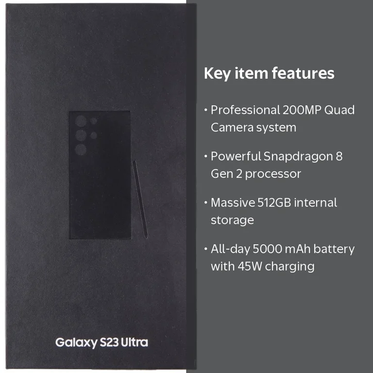 Samsung Galaxy S23 Ultra Phone, 6.8-inch, Unlocked, 512GB, Phantom