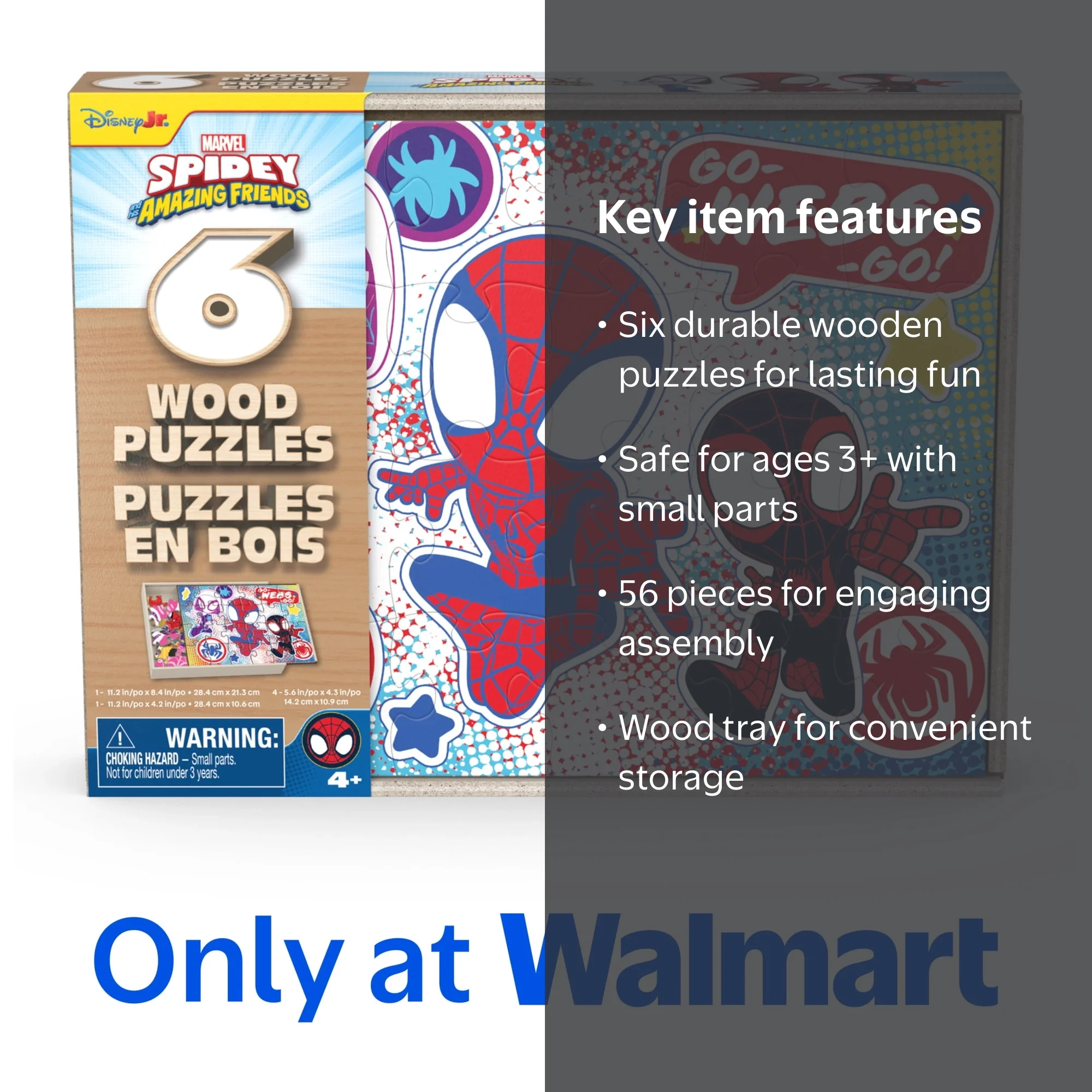 Spin Master Games, Spidey and Friends 6-Pack of Wooden Jigsaw