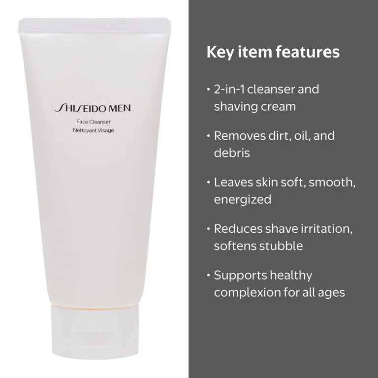 Shiseido, Men Face Cleanser, 4.2 oz, Foam, Energizing - Walmart.com