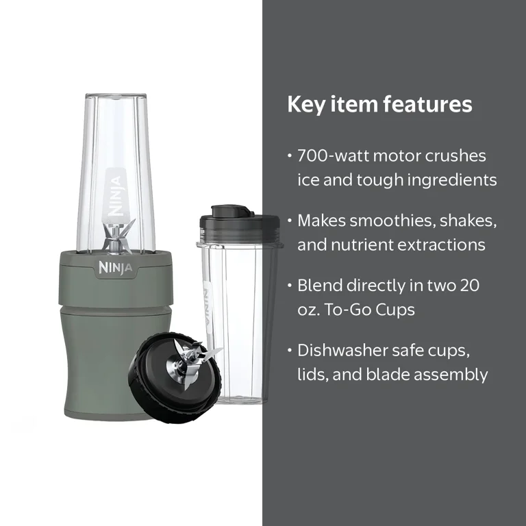 Ninja Nutri-Blender 20-Oz Personal Blender, (2) 20-Oz Dishwasher