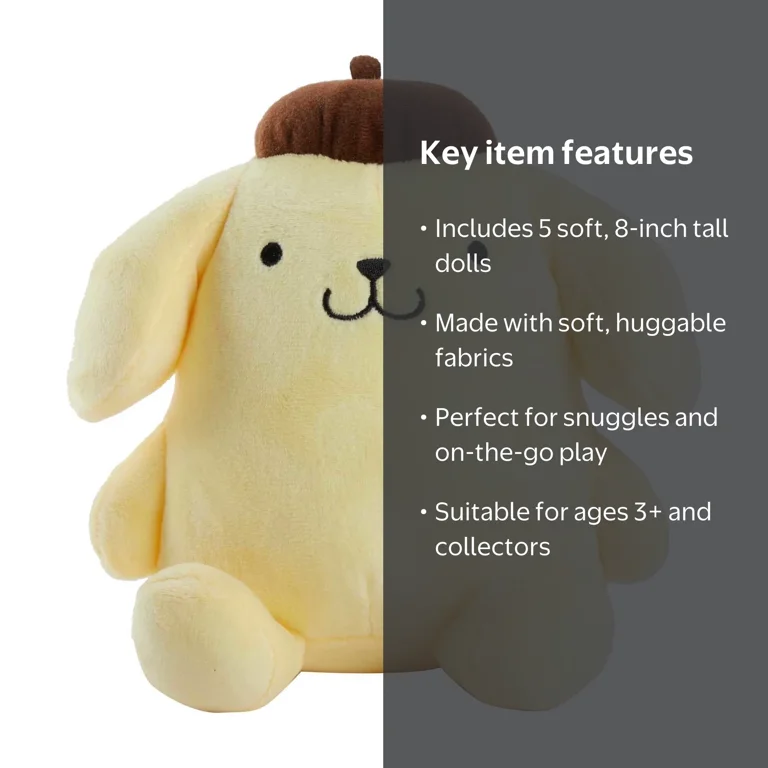 Sanrio Hello Kitty & Friends Plushie Set: 5-Pack Soft Doll