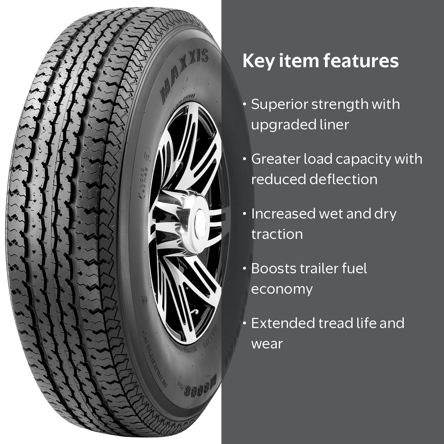 Maxxis M8008 Plus 205/75R14 100/96N C Trailer Tire - Walmart.com