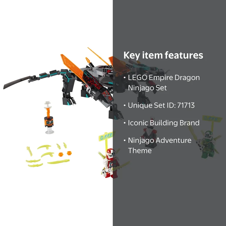 LEGO NINJAGO Sets Empire Dragon 71713 Toy Kit with Ninja Mech, Age