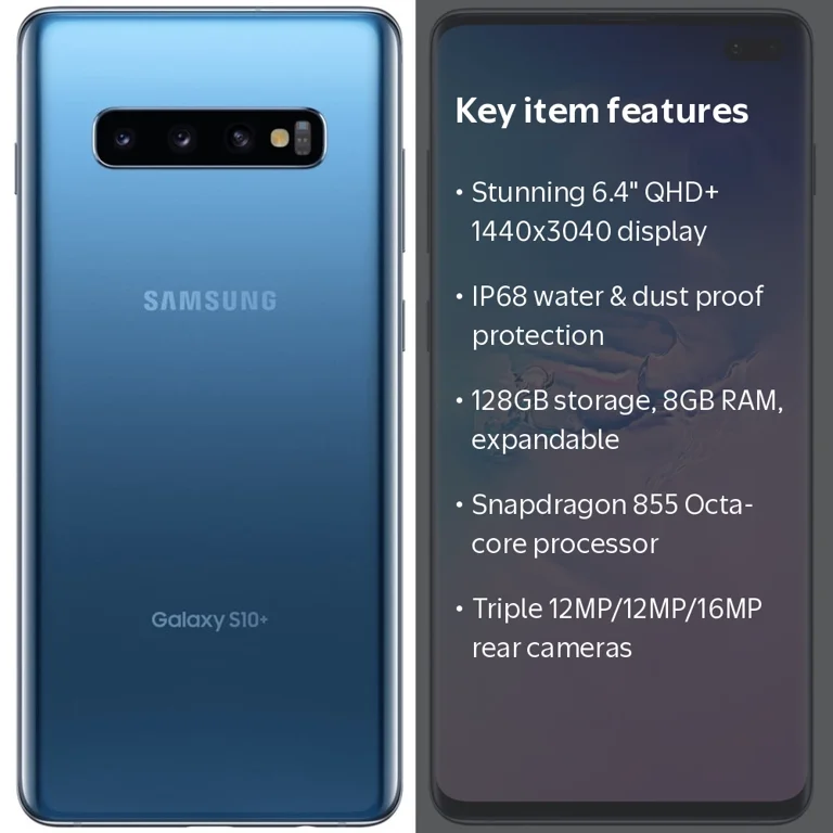 SAMSUNG Galaxy S10+ (128GB, 8GB) 6.4
