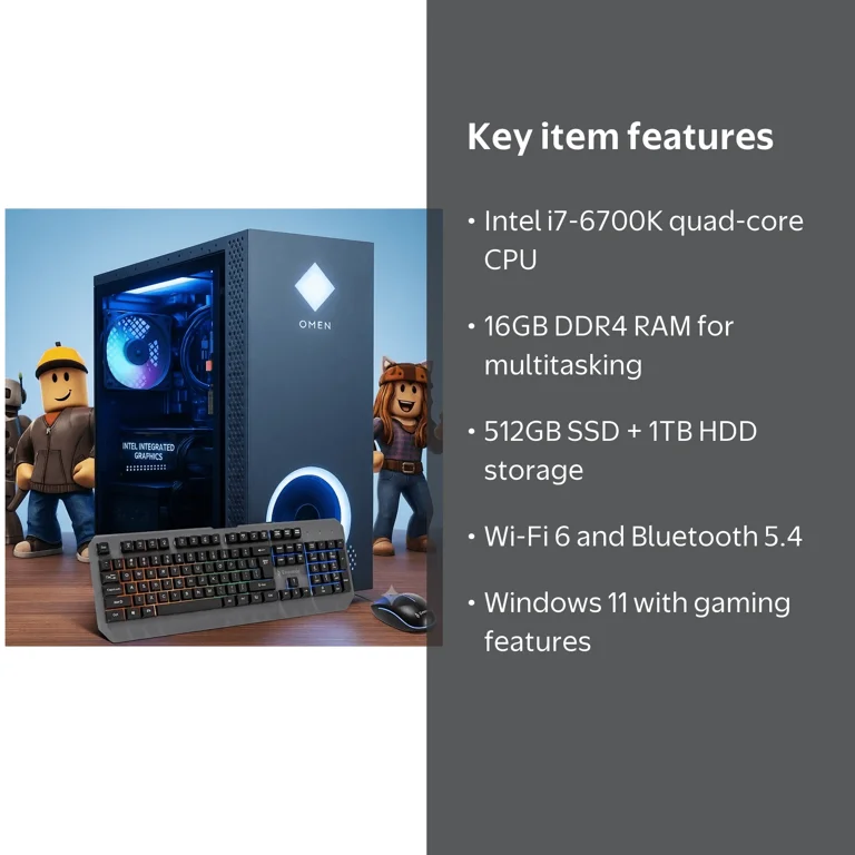 Prebuilt Gaming PC Desktop i7-6700K, Integrated Graphics , 16GB
