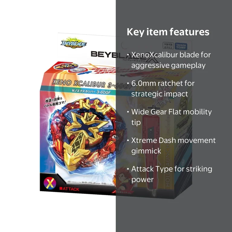 Takara Tomy, Beyblade, BXG-13 Xeno Xcalibur 3-60GF, Attack Speed