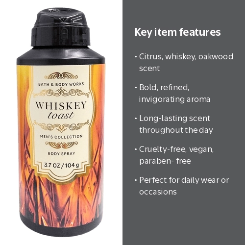 Bath and Body Works, Men's Body Spray, Whiskey Toast, 3.7 oz