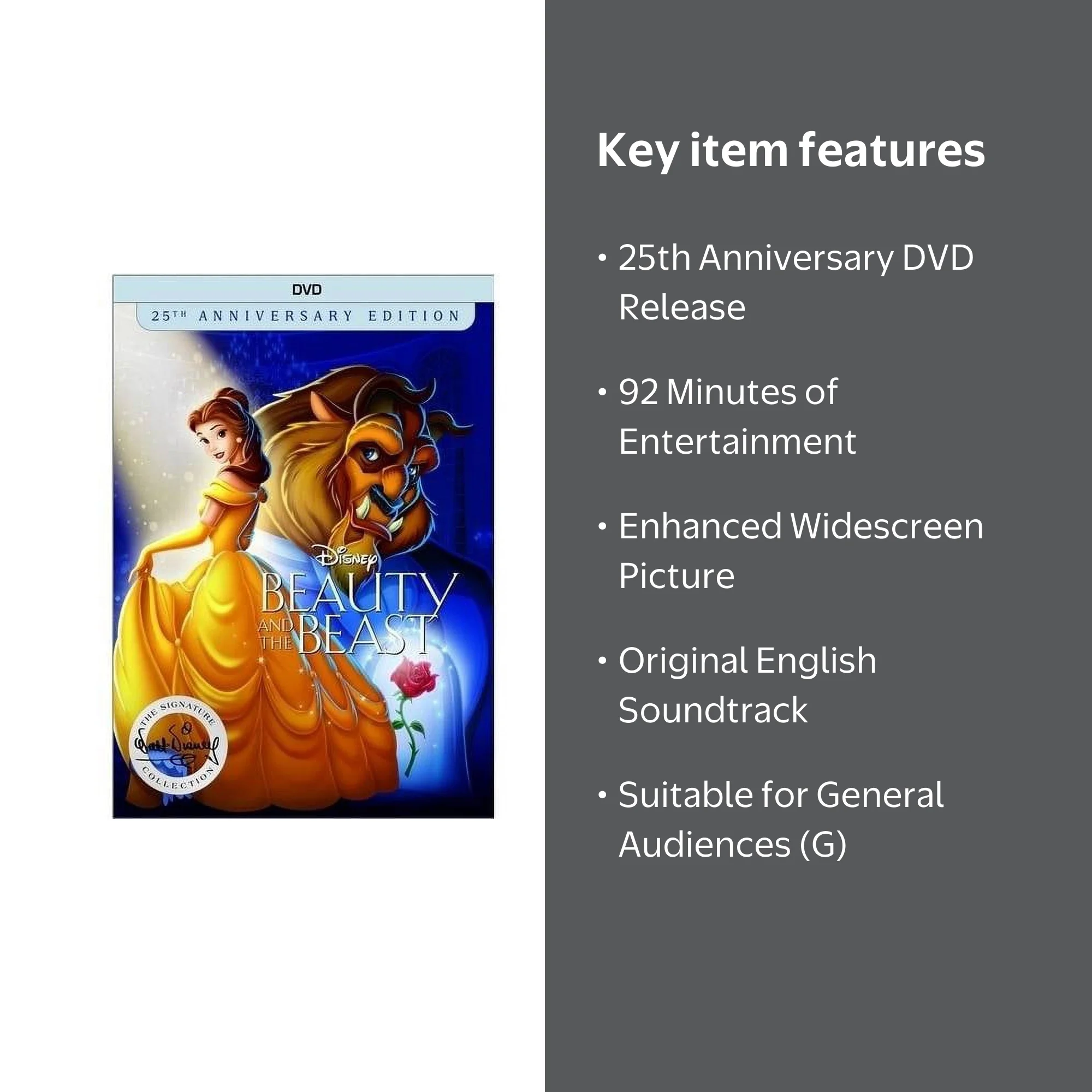 Disney's Beauty and the Beast 25th Anniversary Edition DVD Movie