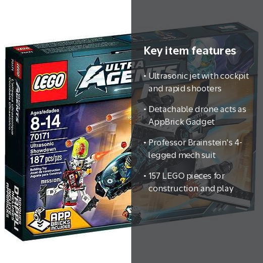 沈黙の警報とSuper BARRICADOセット Pre-Owned Agents Ultrasonic Showdown Set LEGO 70171 - Walmart.com