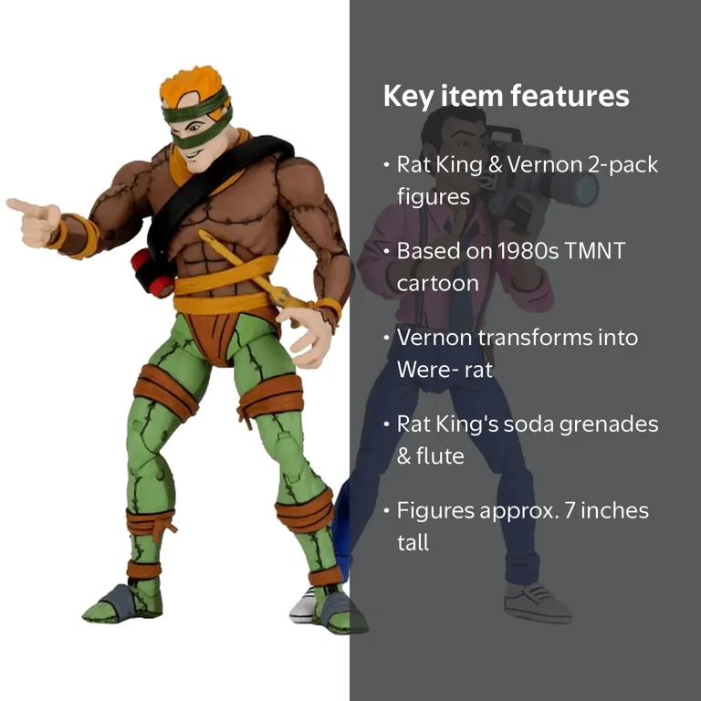 Teenage Mutant Ninja Turtles Rat King & Vernon Action Figure Set