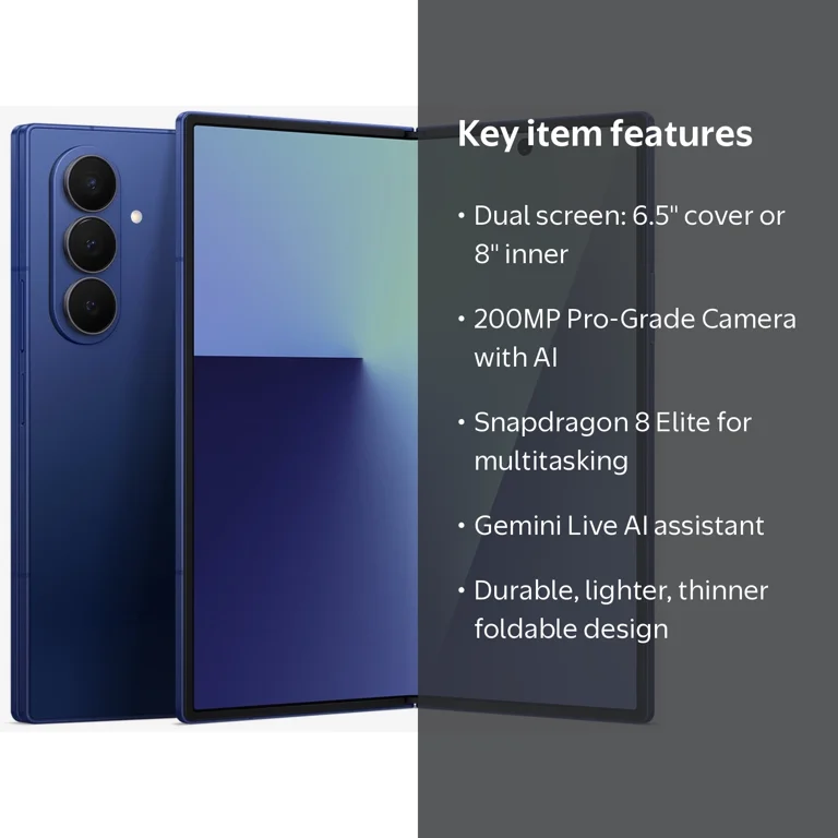 Samsung, Smartphone, Galaxy Z Fold7 256GB, Blue Shadow - Walmart.com
