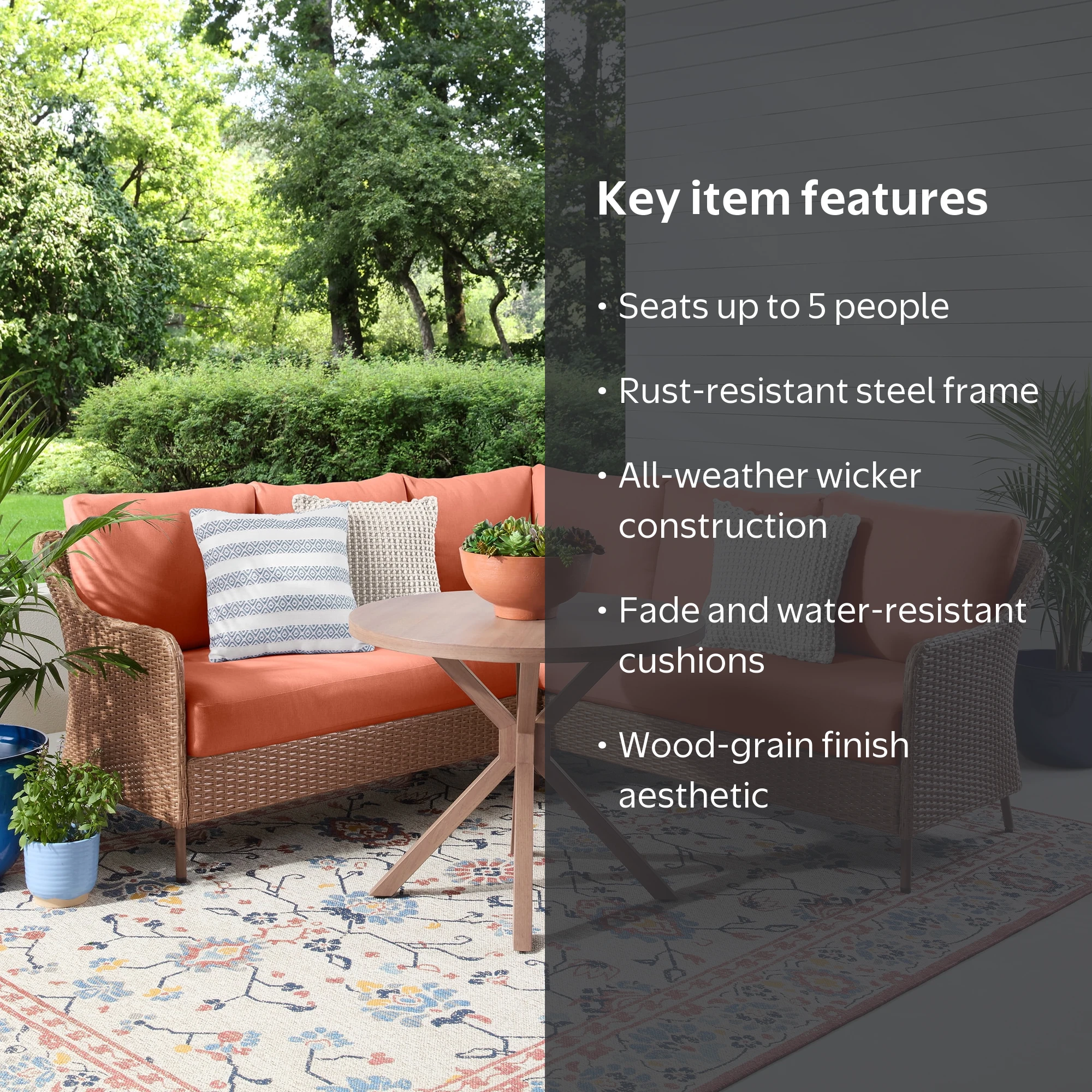 マニー　　ガーデニングセット Mainstays Chelsea 4-Piece Outdoor Patio Sectional Dining Set with