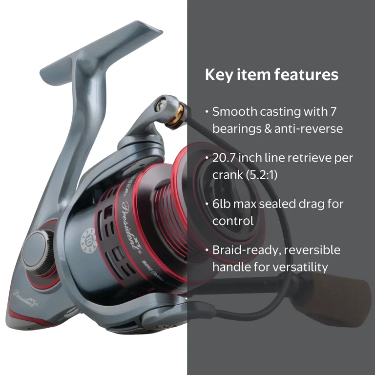 Pflueger President XT Spinning Reel, Size 20 Fishing Reel