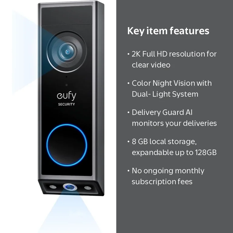eufy Security Video Doorbell E340, Dual Cameras, 2K, Delivery