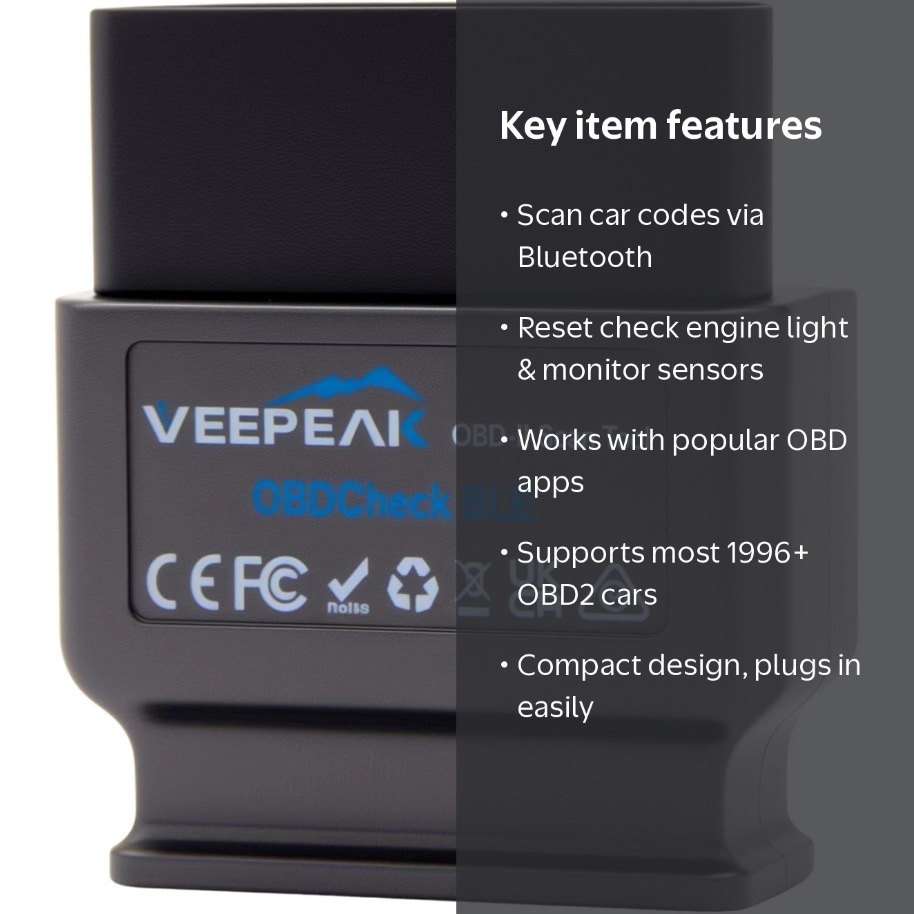 Veepeak OBDCheck BLE Bluetooth OBD2 Scanner for iOS and Android