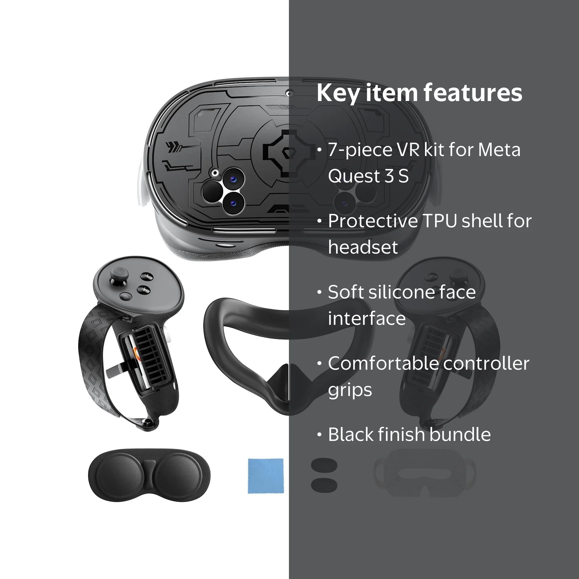 7 in 1 Accessories Bundle for 2024 Meta Quest 3s, Oculus Quest 3 S