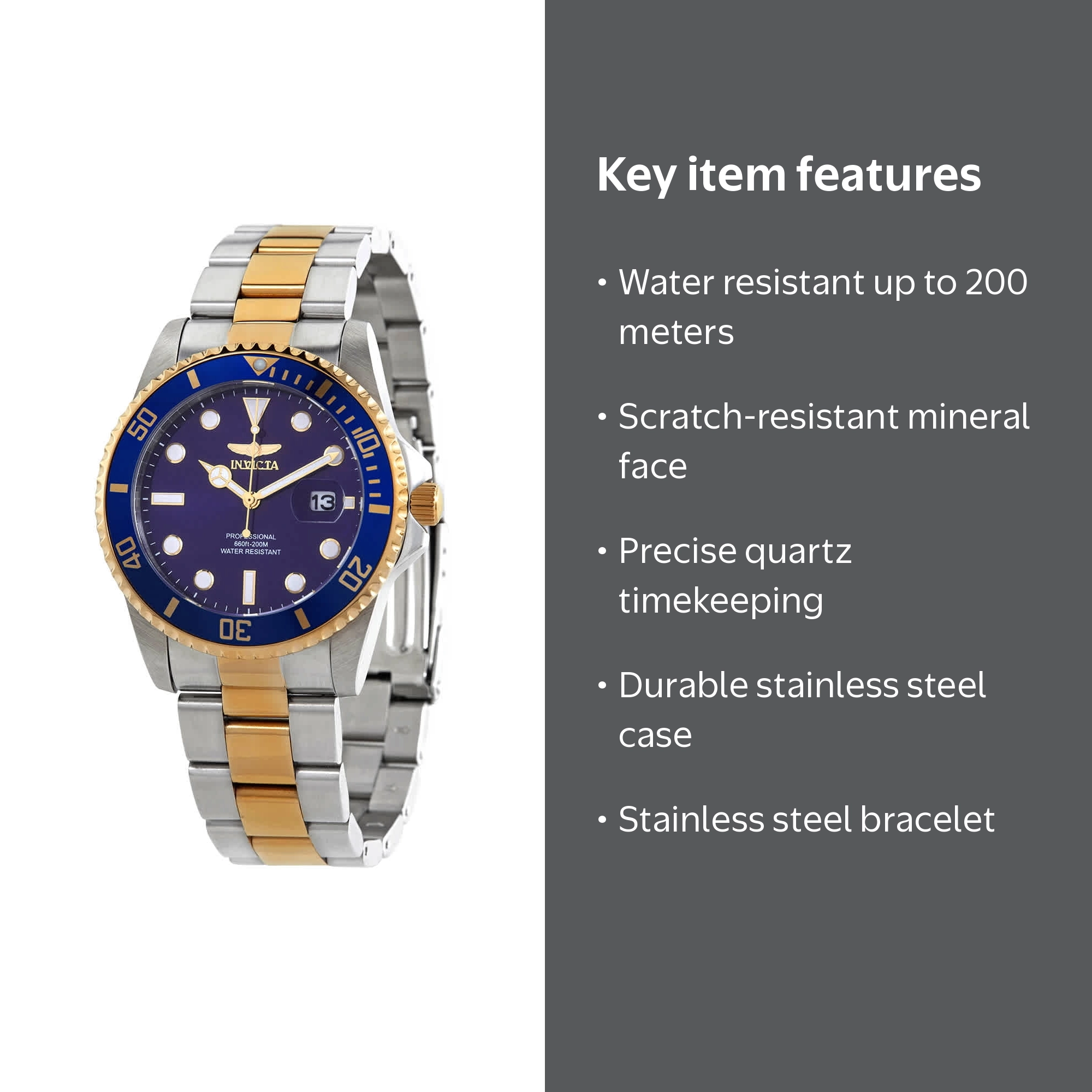 Invicta Men's Pro Diver Blue Dial Watch - 33268 - Walmart.com