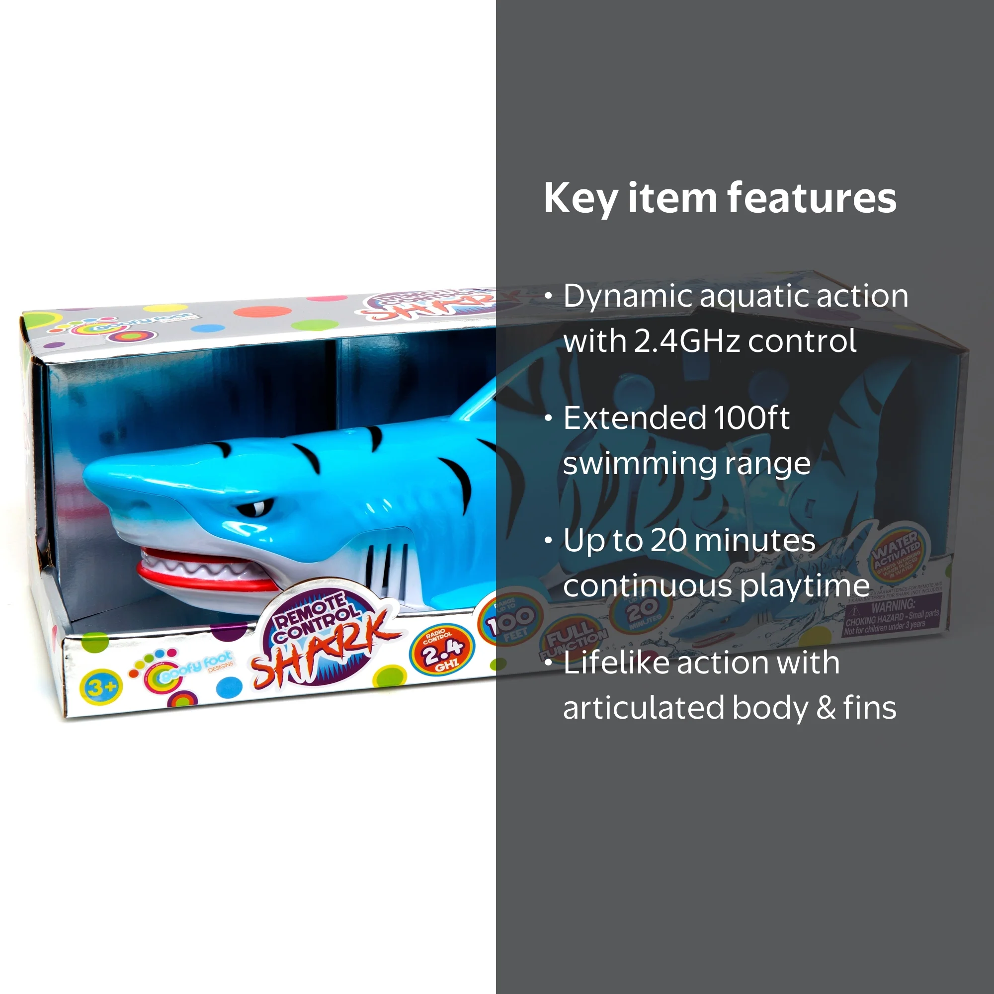 Goofy Foot Designs Remote Control Shark Toy for Pool, Lake, or