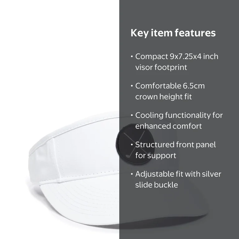 Signatures Golf Clubs Visor White Adult Cooling 9x7.25x4 inches Signatures Golf Clubs Visor White Adult Cooling 9x7.25x4 inches