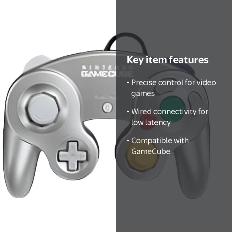 Nintendo, Controller, Silver, Wired connectivity, GameCube