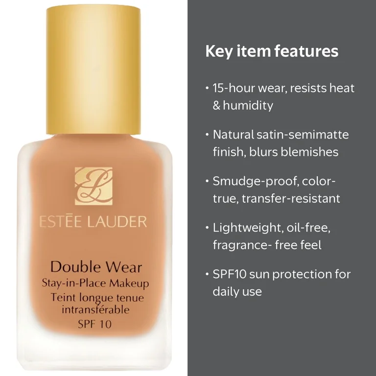 Estée Lauder Double Wear Stay-in-Place Makeup SPF10, 1oz, Pebble