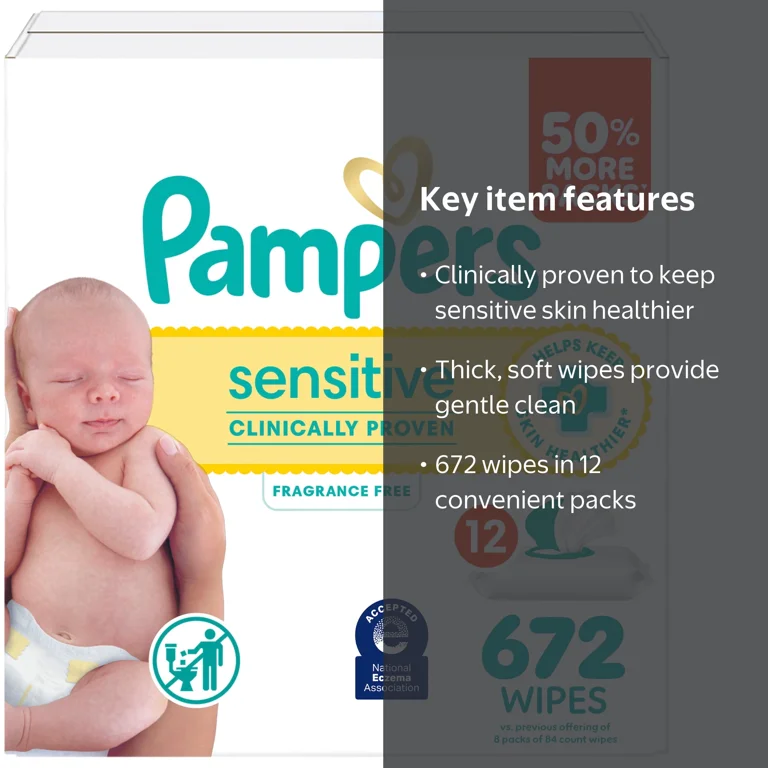 Pampers Sensitive Baby Wipes, 12 Pack, 672 Wipes - Walmart.com
